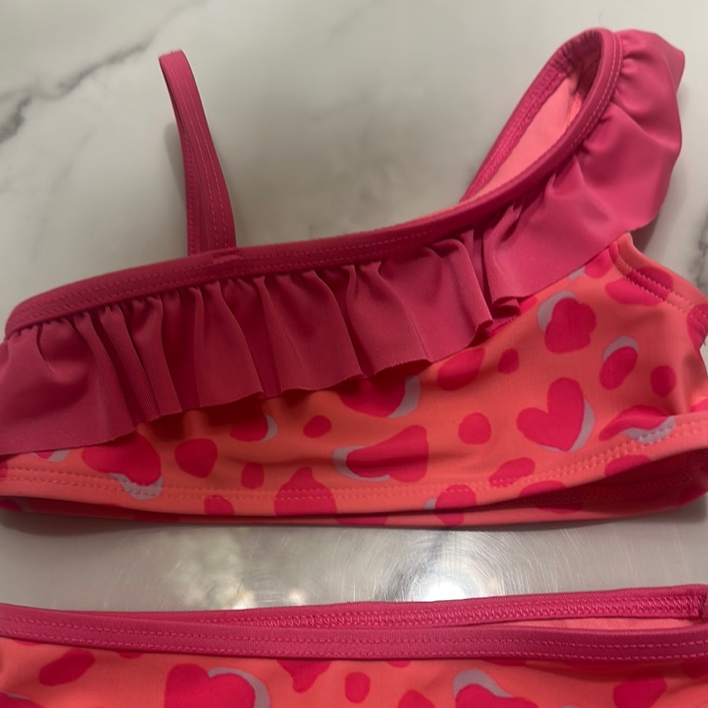 Cat & Jack Pink Heart Kids Swim Bikini - Picture 2 of 7